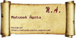 Matusek Ágota névjegykártya